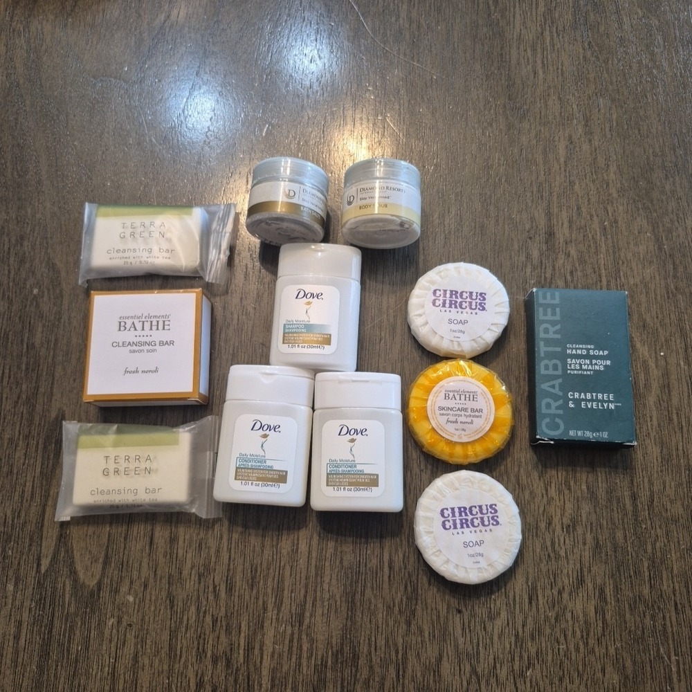 Hotel Toiletries Soap Bars Shampoo Conditioner ... Assorted Travel Lot Of 12